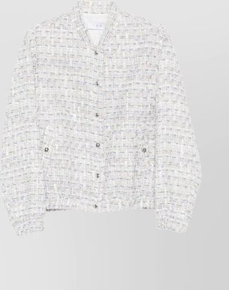 Iro noemy tweed texture cotton jacket with welt pockets