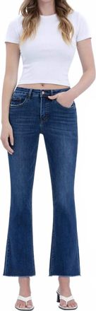Flying Monkey Womens Rhae Lovervet Tummy Control Kick Flare Jeans In Dark Denim