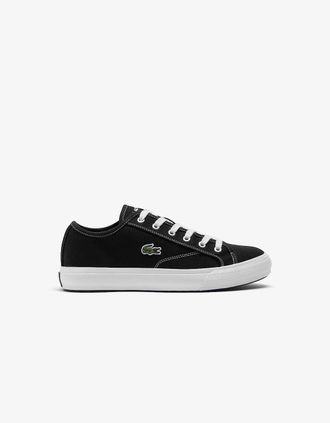 Lacoste Mens Backcourt Canvas Low Trainers - Black - Size: 8.5