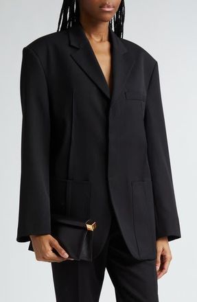 Jacquemus La Veste dHomme Square Cut Jacket in Black 990 at Nordstrom, Size 10 Us
