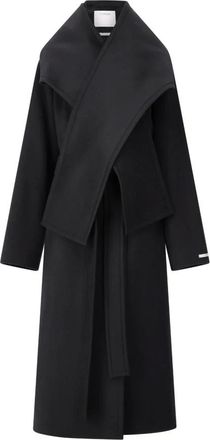 Sportmax Jassen, Dames, Zwart, L, Wol, Wollen jas met stijlvolle details