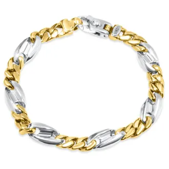 Pompeii3 Mens Mariner & Figaro Link 14k Gold (44gram) or Platinum (71gram) 7.5-9.5mm Bracelet 8.5