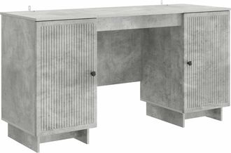 vidaXL Escritorio Gris Hormig&oacute;n Madera De Ingenier&iacute;a Vidaxl