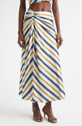 A.L.C. Diagonal Stripe Maxi Skirt in Tahoe Blue/Milk Chocolate at Nordstrom, Size 12