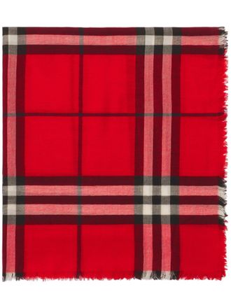 Burberry check wool scarf - Red