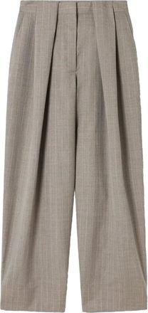 Stella McCartney Pantaloni gessati con piega - Grigio