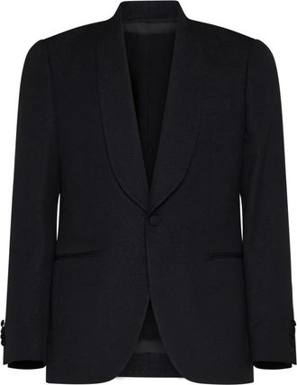 Lardini Lurex Wol Blazer - Heren - Blazers - Zwart - S - Wol - Jassen