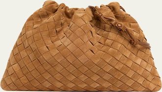 Bottega Veneta Suede Drawstring Pouch Clutch Bag