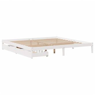 vidaXL Vidaxl - Estructura De Cama Sin Colch&oacute;n Madera Maciza Blanca 200x200 Cm