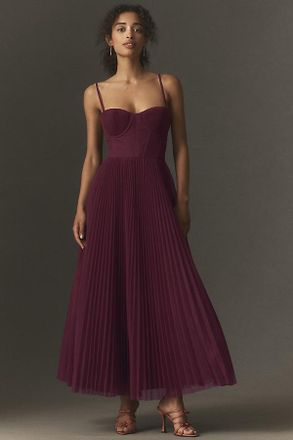 Hutch Amara Adjustable Corset Tulle Fit-and-Flare Midi Dress