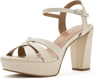 Bernardo Vittoria Womens Sandals Eggshell : 6.5 M, Leather