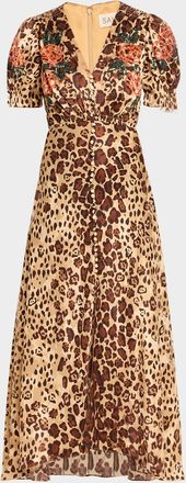 Saloni Lea Printed Long Dress