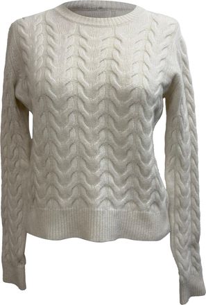 Max Mara Cable Knit Sweater in White Cashmere
