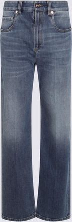 Brunello Cucinelli Jeans Blue And Green-Donna