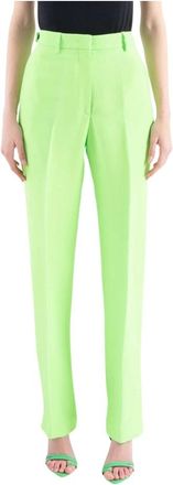 Msgm Casual Broeken - Dames - Broeken - Groen - S - Wol - Broeken