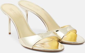PARIS TEXAS Lidia metallic leather mules