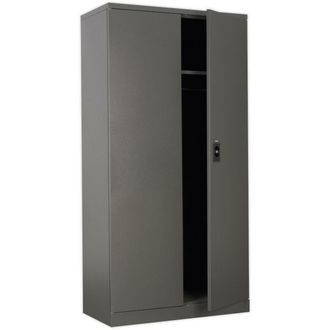 Loops Floor Standing Steel Cabinet - 915 x 460 x 1830mm - Two Door - Cylinder Lock in Metallics