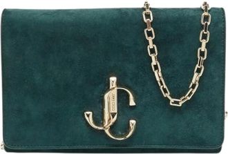 Jimmy Choo London Pre-owned Shoulder Bags, female, Green, Size: ONE SIZE Pre-owned Suede Clutch