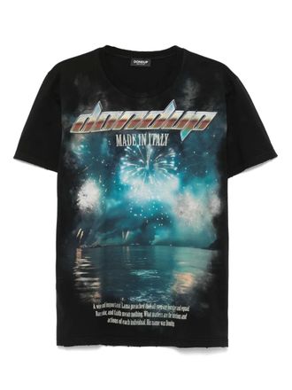 Dondup logo-print T-shirt - men - Cotton - L - Black