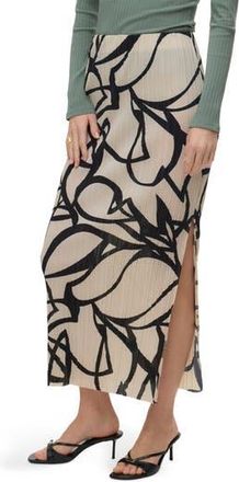 Vero Moda Malene Pleated Maxi Skirt in Pumice Stone/Black at Nordstrom Rack, Size X-Large
