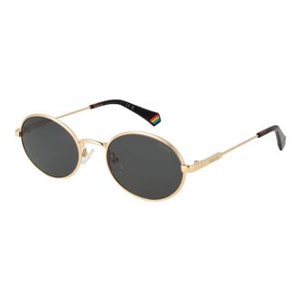 Polaroid Unisex Gold Metal Sunglasses - One Size