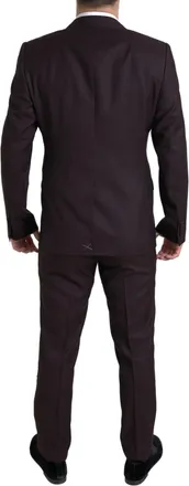 Dolce & Gabbana Mens Maroon 2 Piece Single Breasted Martini Suit Virgin Wool