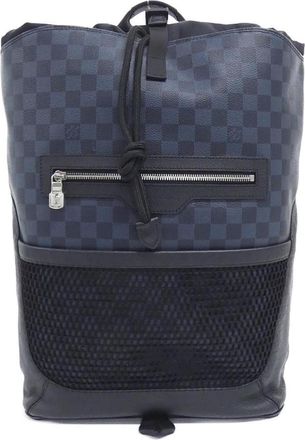 Louis Vuitton Black Cobalt Coated Canvas Leather Backpack (Pre-Owned)