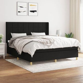 vidaXL Vidaxl - Cama Box Spring Con Colch&oacute;n Tela Negro 160x200 Cm