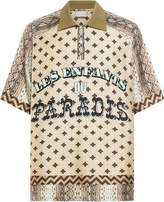 Pierre-Louis Mascia Aloe Camp Collar Shirt - Heren - Polos - Beige - XS - Tops