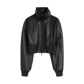 Sportmax Dames, Jassen, Zwart, Maat: XS Leer