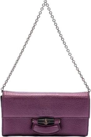 Gucci Pre-owned Borsa a Spalla con Chiusura a Bamb&ugrave; - - Pre-owned - Donna - Viola - ONE SIZE