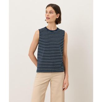 Pact Organic Cotton Soft-Slub Essential Tank in Saranac Stripe at Nordstrom, Size Xx-Large