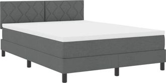 vidaXL Cama Box Spring Con Colch&oacute;n Gris Oscuro 160 X 200 Cm Tela Vidaxl