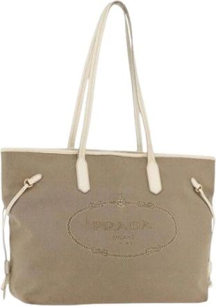 Prada Pre-owned Tote Bags, female, Beige, Size: ONE SIZE Pre-owned Vintage Tote Bag