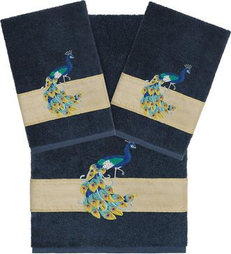 Linum Home Textiles 100% Turkish Cotton Penelope 3Pc Embellished Towel Set