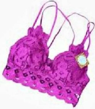 Anemone Womens Lace Bralette In Violet