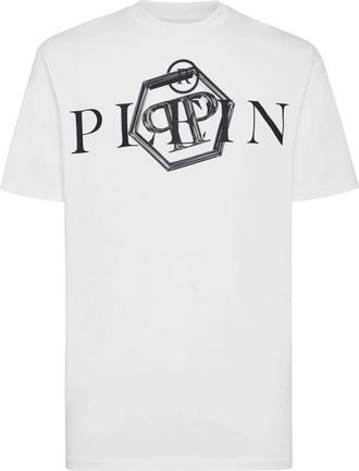 Philipp Plein T-shirt Ronde Hals SS - Heren - T-shirts - Wit - 2XL - Katoen - Tops