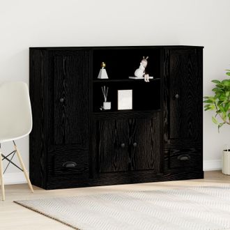 Berkfield Home Highboard Black Oak 132x35, 5x103, 5 cm Engineered Wood