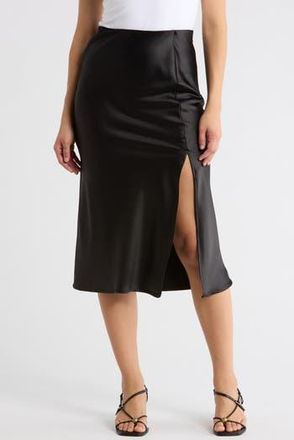 Tart Aryanwen Satin Midi Skirt in Black at Nordstrom Rack, Size X-Small