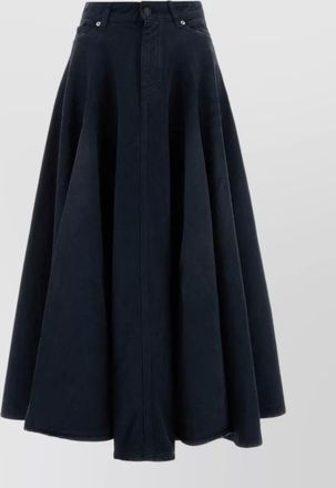 Balenciaga flared denim skirt mid rise belt loops