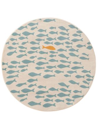 benuta Alfombra ni&ntilde;os beige/azul &oslash; 120 redondo
