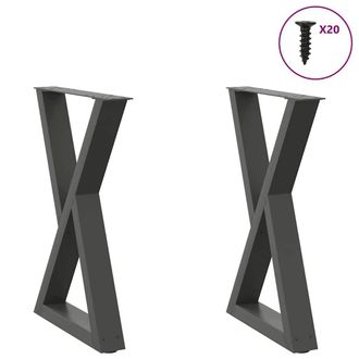 Berkfield Home Dining Table Legs 2 pcs Anthracite 50x(72-73.3) cm Steel