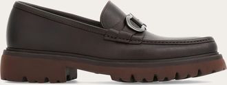 Ferragamo Men Moccasin with Gancini ornament Brown Size 10.5