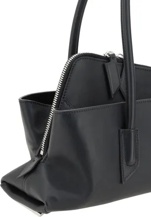 The Attico Womens Leather Shoulder Bag La Passeggiata White Calf