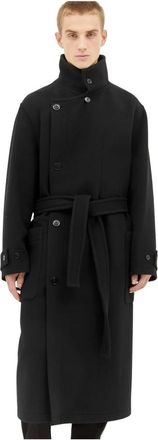 Christophe Lemaire Wrap Wool Coat - - Coats - Uomo - Nero - M
