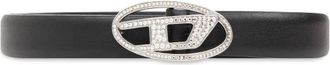 Diesel Riem B-1Dr Strass - Dames - Riemen - Zwart - 90 CM - Leer - Accessoires