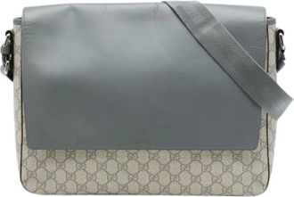 Gucci Pre-owned Messenger Bag - unisex - Vintage Schoudertas - Grijs - ONE Size - Leer - Vintage