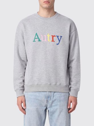 Autry Felpa girocollo in cotone con logo a contrasto e spalle cadute