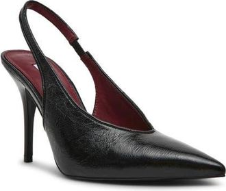 Steve Madden Andromeda Slingback Pumps in Black Leather at Nordstrom, Size 5.5