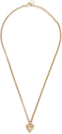 Dior heart-pendant necklace - women - Rhinestone/Gold Plated - One Size